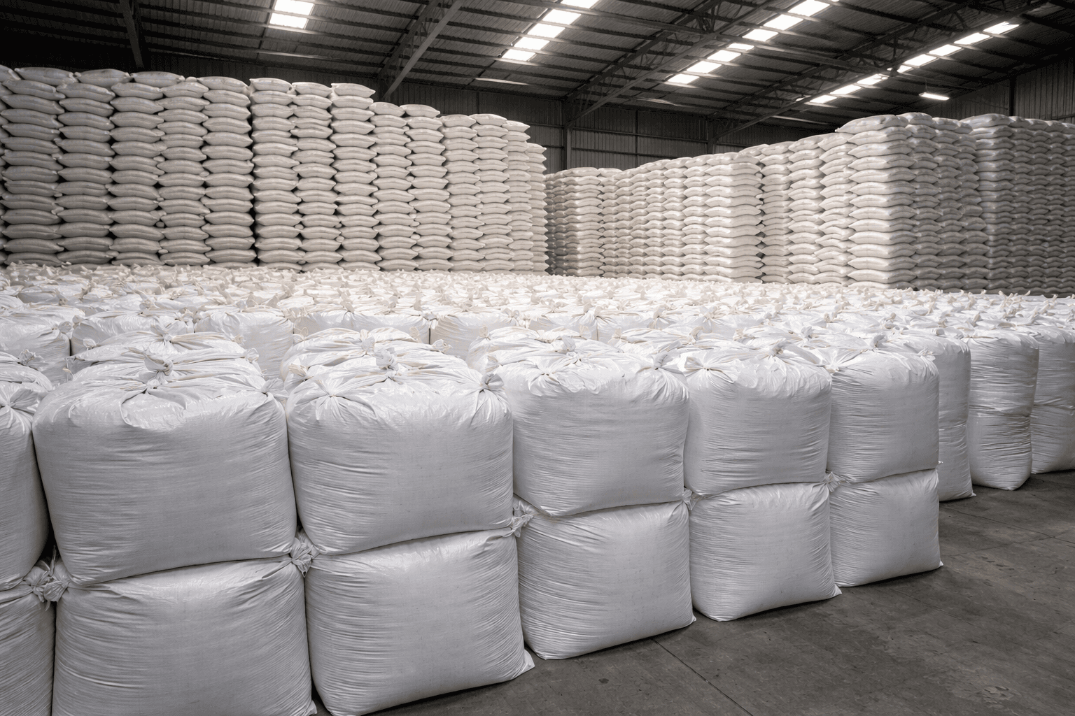 Bulk biomass pellets warehouse storage